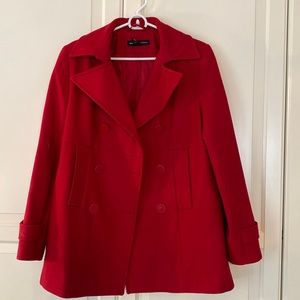 New York and Company red women’s pea coat style size 8